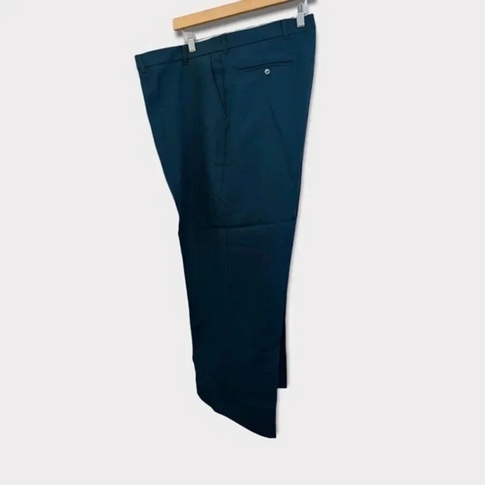 Haband Mens Executive Division Garbadine Dress Hemmed Slacks Green Size 50 x 25‎